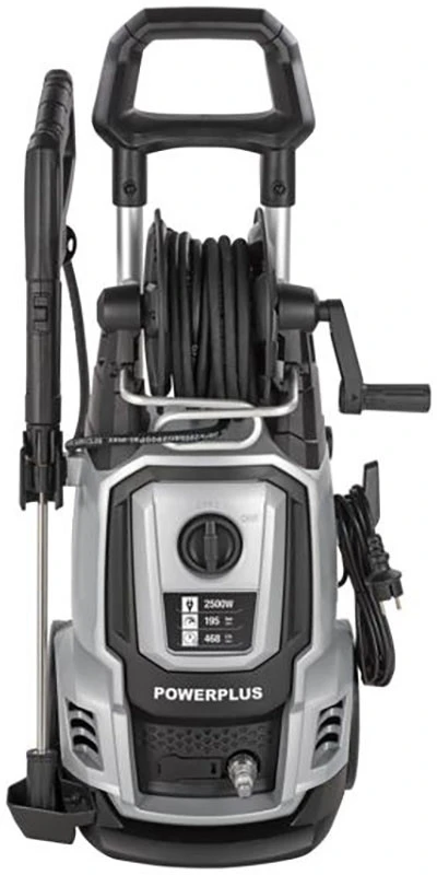 POWERPLUS POWXG90426 aukšto slėgio plovykla automobiliams ir lauko paviršiams valyti 2500W 195bar 8m žarna 1.1L bakas