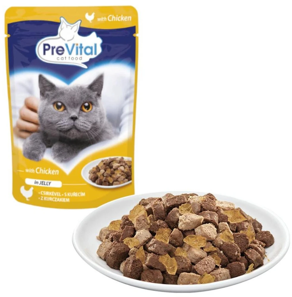 Kačių Maistas - PREVITAL Vištiena želė drėgnas kačių maistas 100g