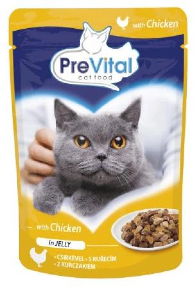 Kačių Maistas - PREVITAL Vištiena želė drėgnas kačių maistas 100g