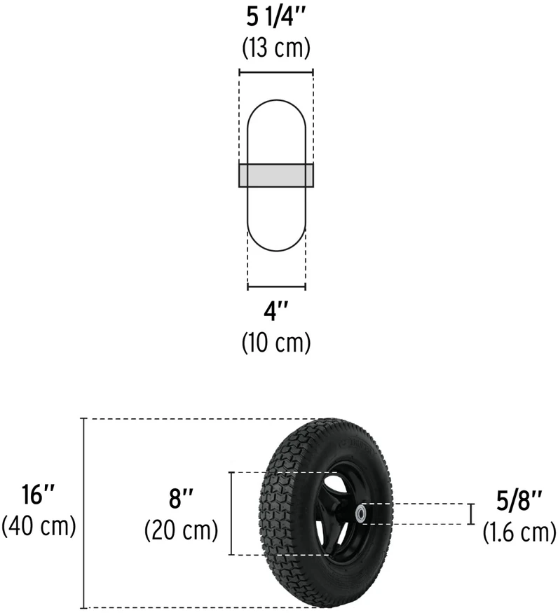 Sustiprintas pneumatinis karučio ratas 41x10cm, su rutuliniu guoliu Truper®