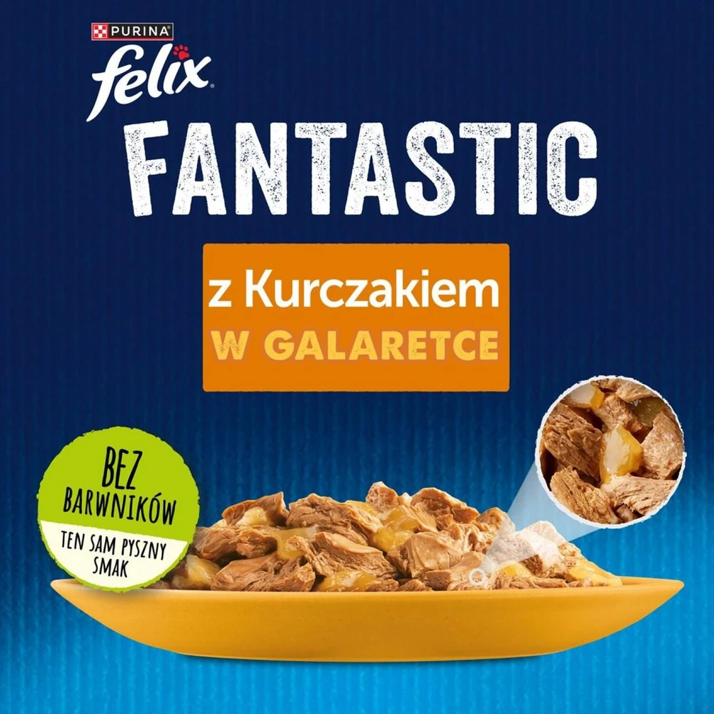 Purina Nestle Drėgnas Kačių Maistas - FELIX Fantastic Vištiena Želė 85g