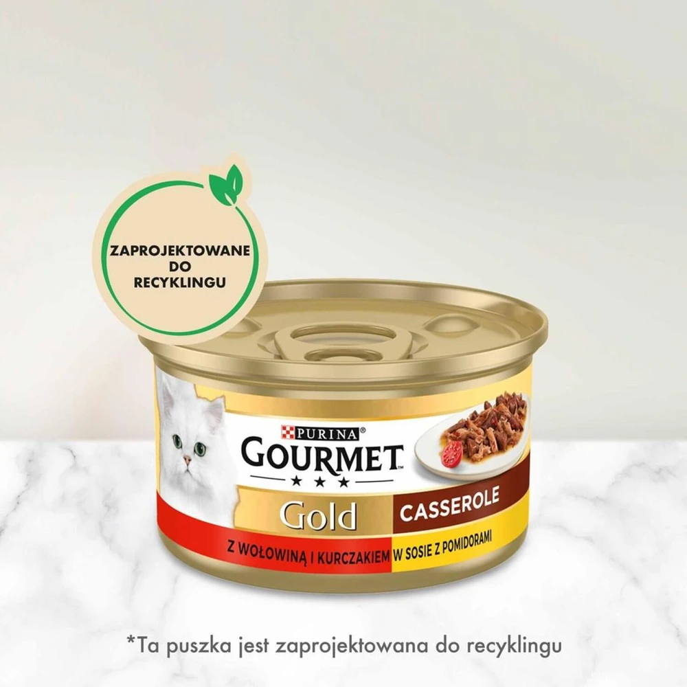 Purina Nestle Drėgnas Kačių Maistas - GOURMET GOLD Jautiena Ir Vištiena 85g