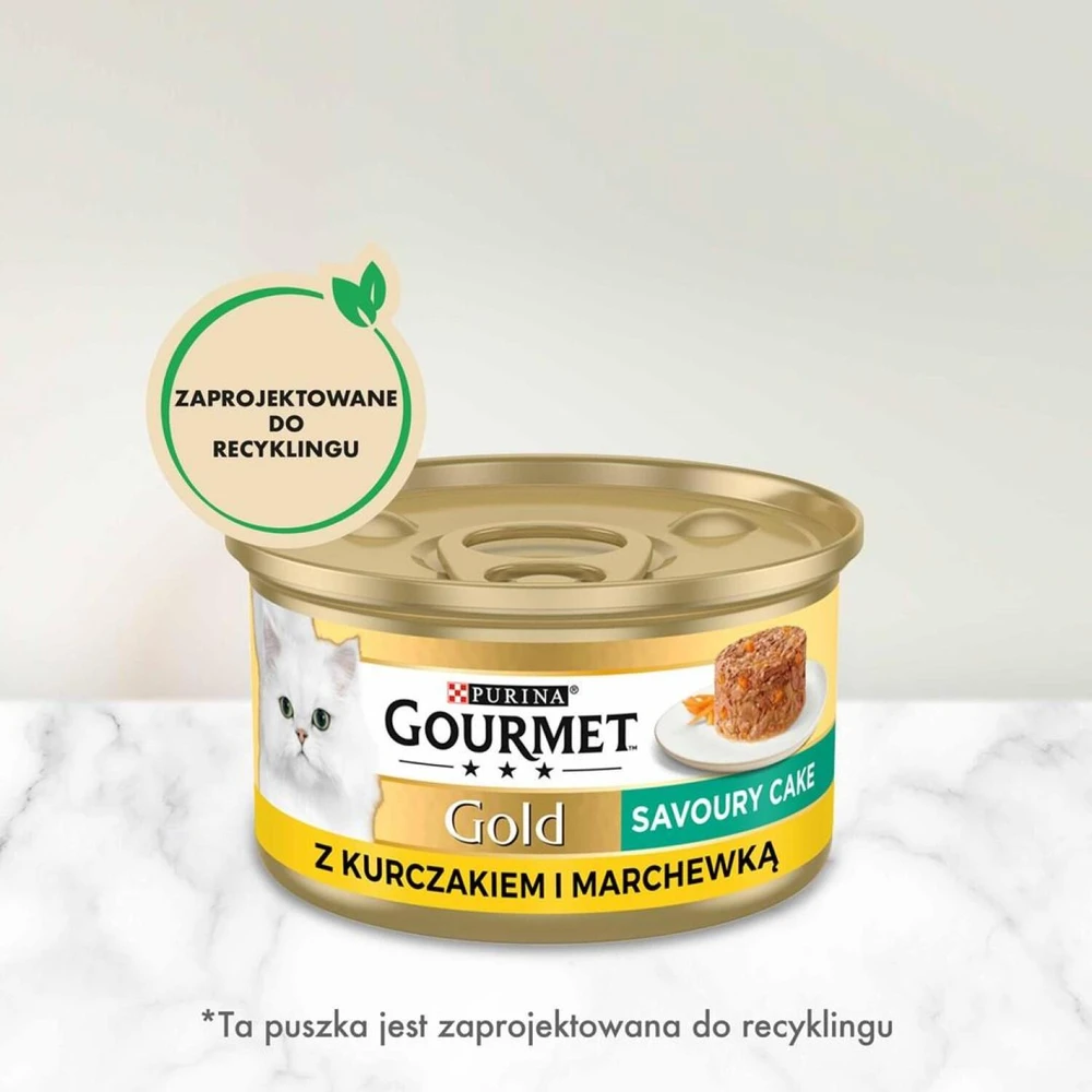 Purina Nestle Drėgnas Kačių Maistas - Gourmet Gold - Vištienos Ir Morkų Pyragas 85g