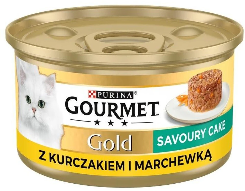Purina Nestle Drėgnas Kačių Maistas - Gourmet Gold - Vištienos Ir Morkų Pyragas 85g