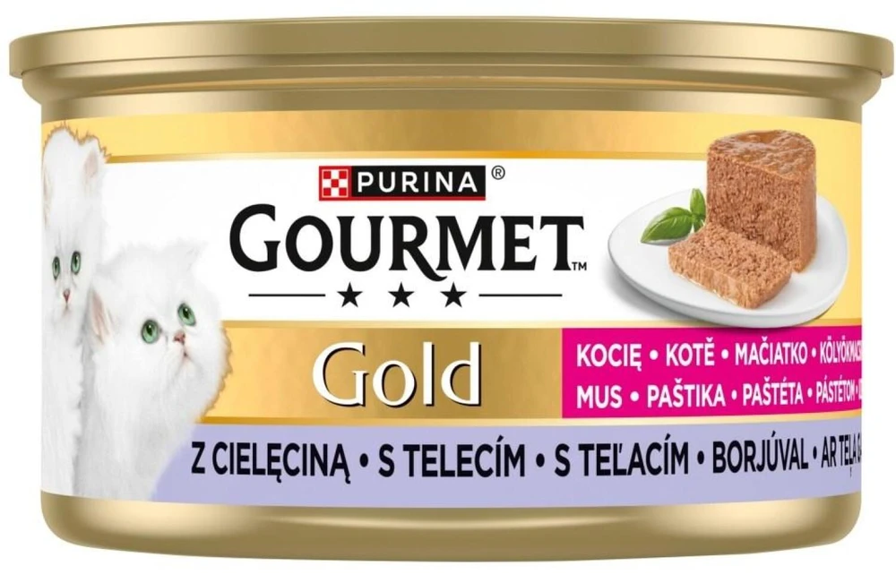 Purina Nestle PURINA Gourmet Gold Kitten veršienos putėsiai - šlapias kačių ėdalas - 85 g