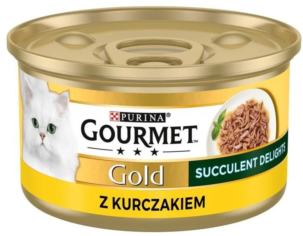 Purina Nestle Drėgnas Kačių Maistas - Purina Gourmet Gold Succulent Delights 85g Vištiena