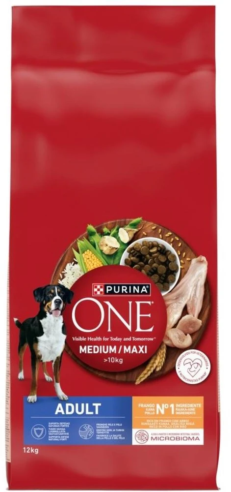 Purina Nestle ONE Medium/Maxi Adult vištiena & ryžiai 12kg