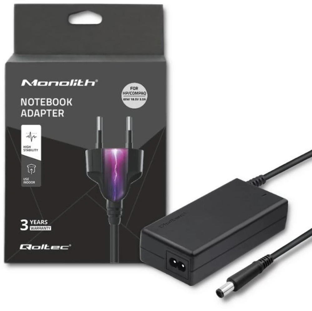 QOLTEC 50086 Nešiojamas kompiuteris AC power adapter HP Compaq 90W 19V 4.74 A 7.4x5.0+pin
