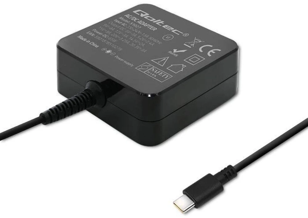 QOLTEC 51027 įkroviklis 65W / 5-20,3V / 2-3,25A / USB tipas C / PD