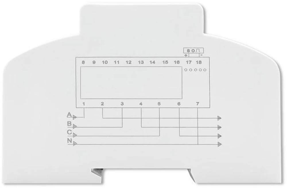 „Qoltec“ 3 fazių dvikryptis elektroninis skaitiklis | Energijos skaitiklis, montuojamas ant DIN bėgelio | 400 V | 100 A | LCD | 4P