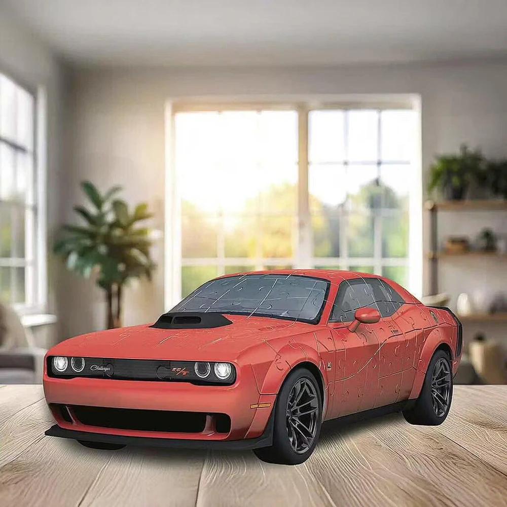 Ravensburger 3D dėlionė Iconics Dodge Challenger R/T Scat Pack Widebody 12008036, 108 vnt, 8 metai, juoda, raudona