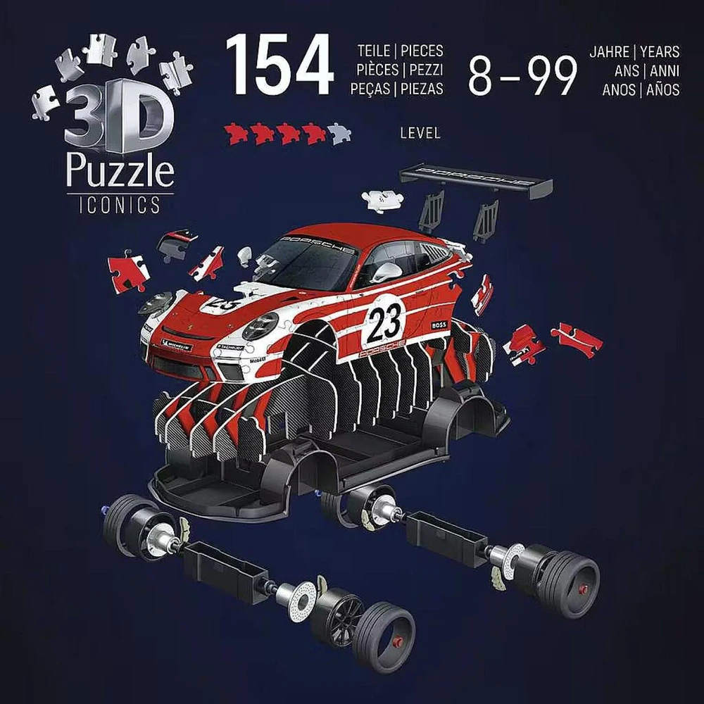 Ravensburger 3D dėlionė Iconics Porsche 911 Salzburg Edition 12008038, 108 vnt., 8 metai, 275 mm, 215 mm, 70 mm, UKCA