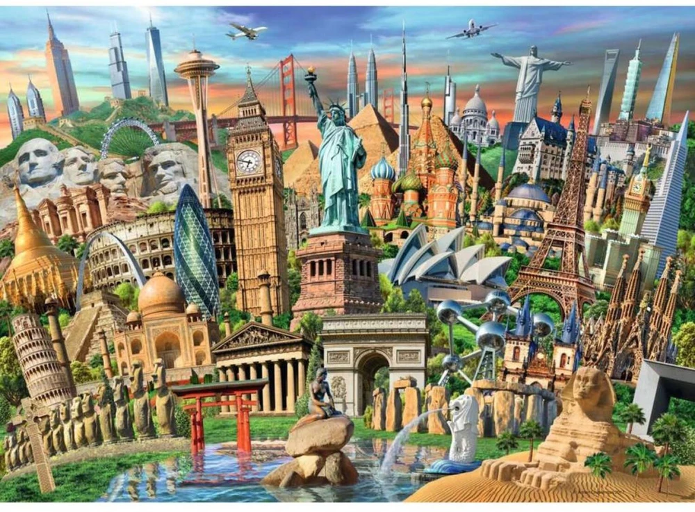 Ravensburger Dėlionė 12000332, 1000 vnt., 70x50cm, pasaulio lankytinos vietos, paaugliams ir suaugusiesiems, nuo 12 metų