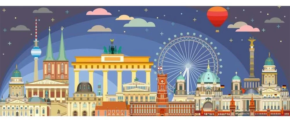 Ravensburger Dėlionė Panorama - Naktis Berlyne 12000449, 1000 vnt, 98x37 cm, peizažas, paaugliams ir suaugusiesiems, nuo 14 metų