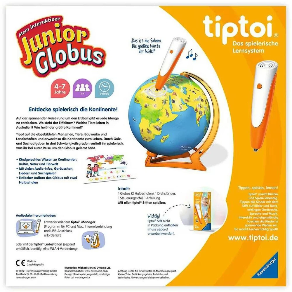 Ravensburger tiptoi (be Stift) Mein interaktiver Junior Globus