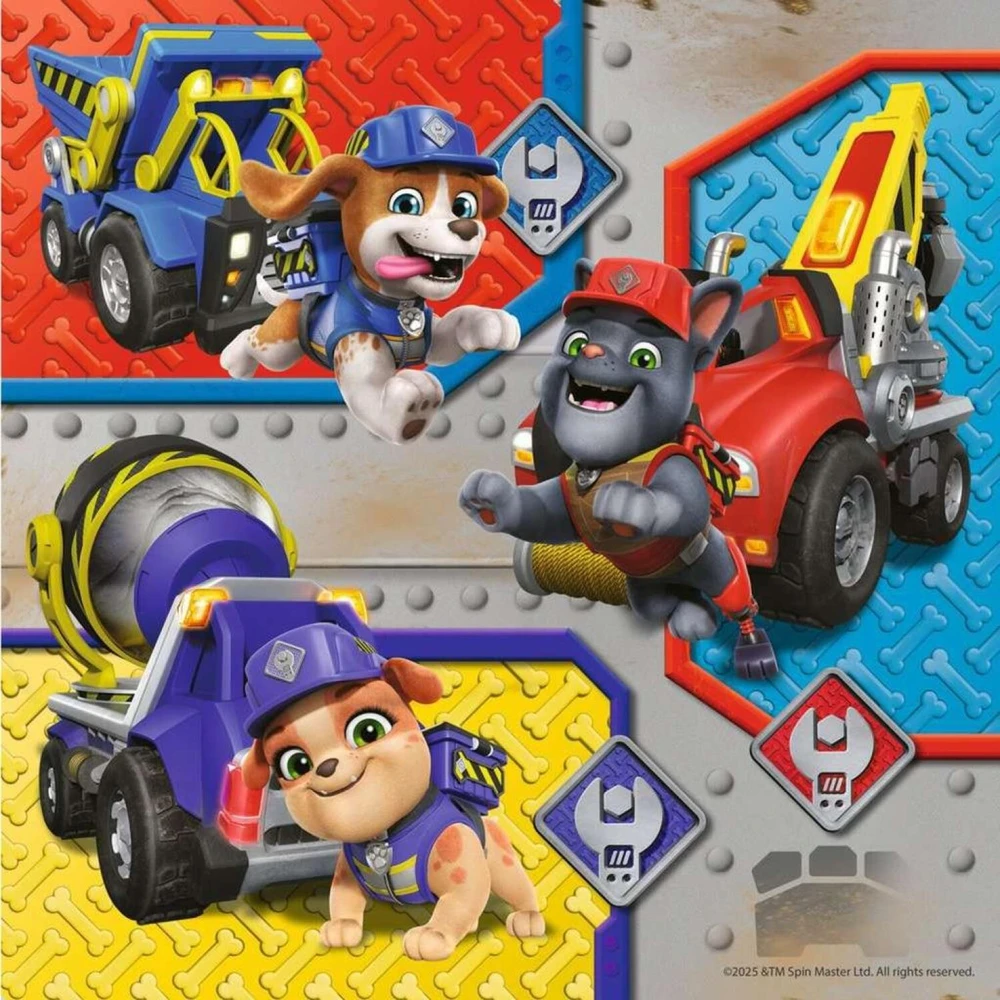Ravensburger vaikų dėlionė Rubble & Crew darbiniai automobiliai 12004168, 3x49 vnt, 21x21 cm, kartonas, nuo 5 metų