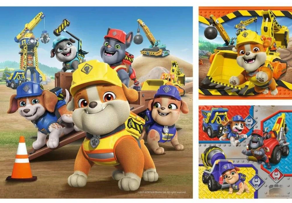 Ravensburger vaikų dėlionė Rubble & Crew darbiniai automobiliai 12004168, 3x49 vnt, 21x21 cm, kartonas, nuo 5 metų