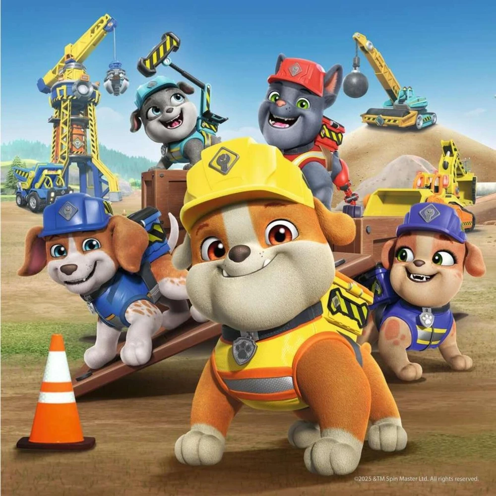 Ravensburger vaikų dėlionė Rubble & Crew darbiniai automobiliai 12004168, 3x49 vnt, 21x21 cm, kartonas, nuo 5 metų