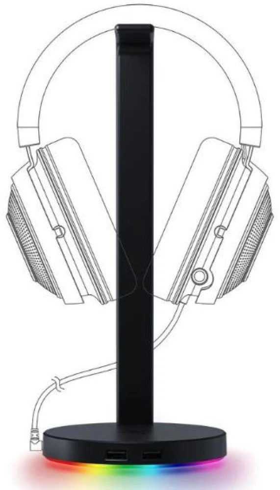 Ausinių stovas Razer Base Station V2 Chroma Quartz Edition, Juodas