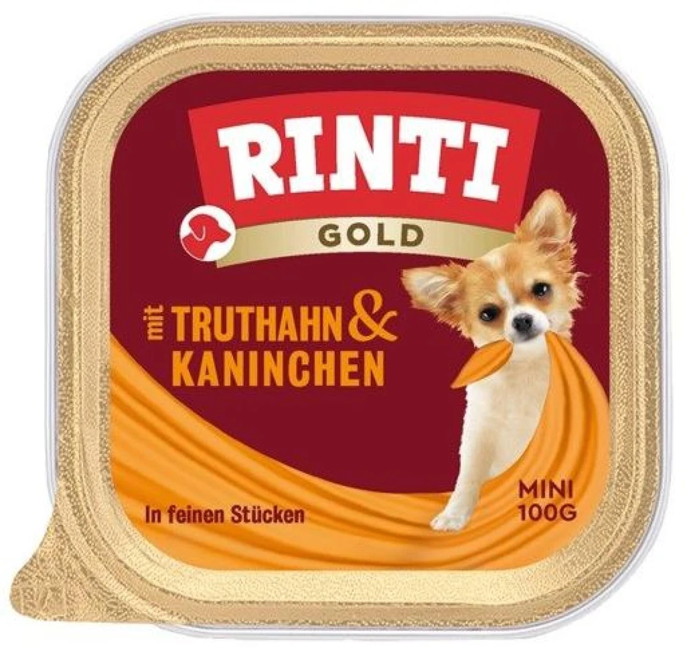 RINTI Gold Mini kalakutiena with rabbit – drėgnas ėdalas šunims – 100g
