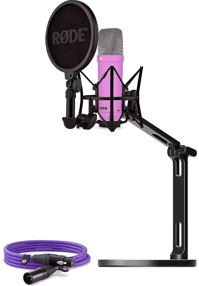 Rode Microphones NT1 Signature +XLR-cable+Desktop Studio Arm , microphone - violetinė, Bundle