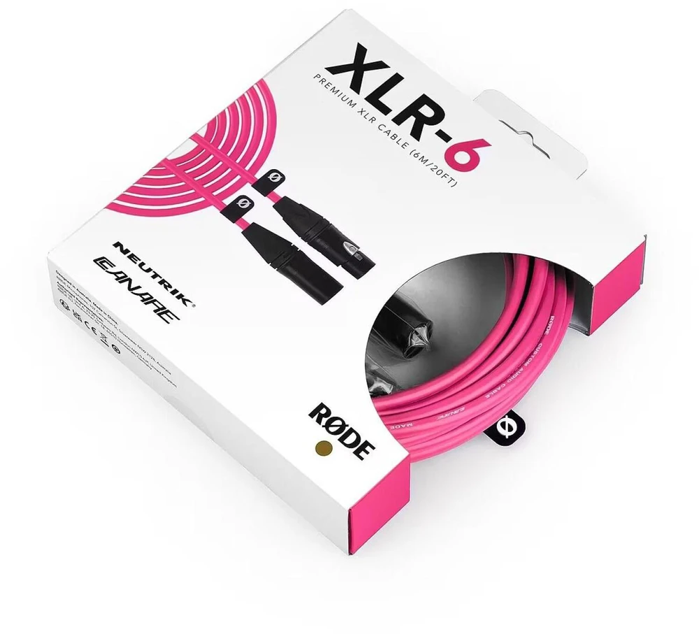 Kabelis Rode XLR - XLR 6m rožinė (85181000)
