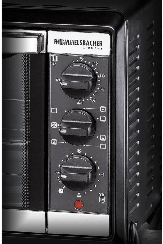 Elektrinė krosnelė ROMMELSBACHER BG 1055/E - 18 L - Juodas,Nerūdijantis plienas - Rotary - Nerūdijantis plienas - 3 shelves - 60 min