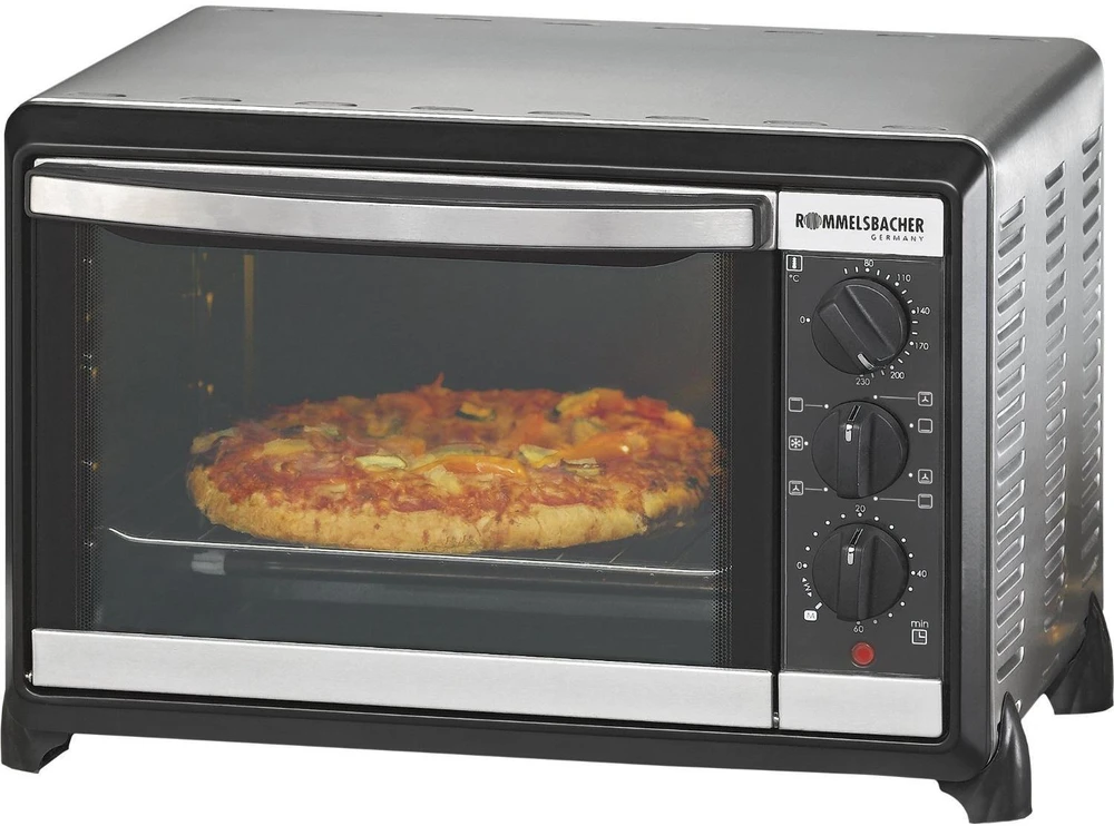 Elektrinė krosnelė ROMMELSBACHER BG 1055/E - 18 L - Juodas,Nerūdijantis plienas - Rotary - Nerūdijantis plienas - 3 shelves - 60 min