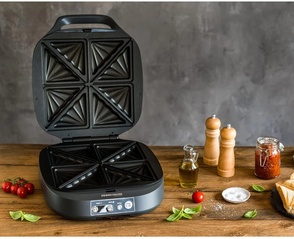 Sumuštinių keptuvas Rommelsbacher Rommelsbacher Sandwich Maker ST 1800, sandwich maker (slate)
