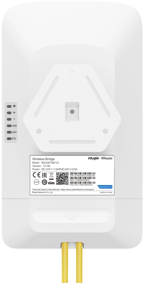 Maršrutizatorius Ruijie BEVIELIO WI-FI TILTAS RG-EST350-V2 Wi-Fi 5, 5 GHz REYEE