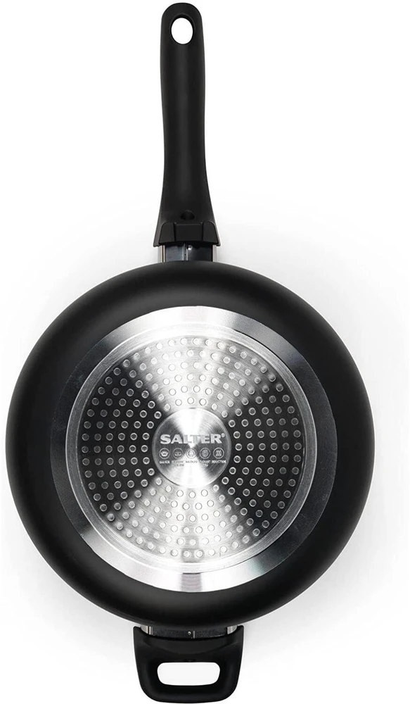 Puodo ir keptuvių rinkinys su nepridegančia marmuro efekto danga Russell Hobbs RH01840EU7, 24 cm, 4 vnt., juodas