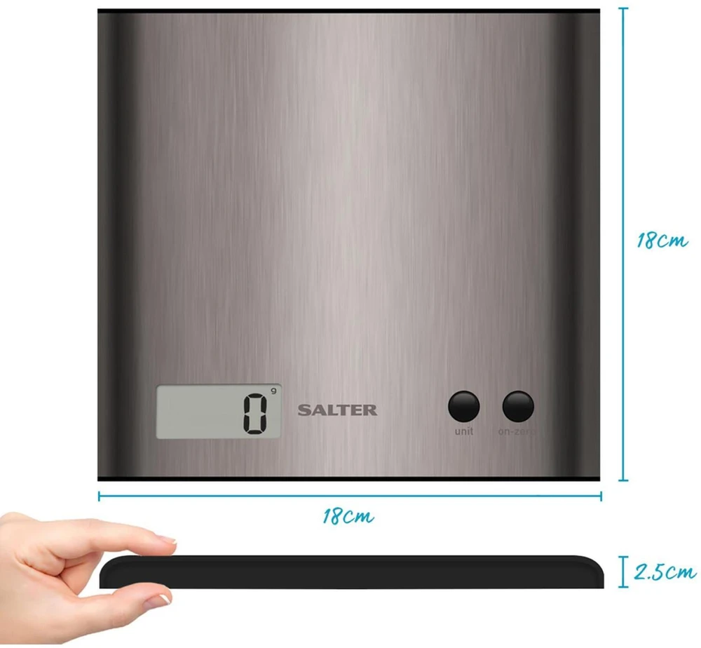 Skaitmeninės virtuvinės svarstyklės Salter SSDRCEU16 Pro, 3kg, sidabro spalvos