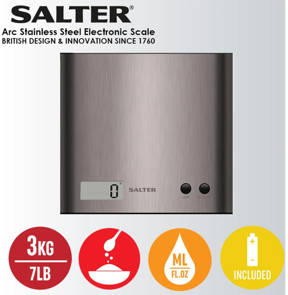 Skaitmeninės virtuvinės svarstyklės Salter SSDRCEU16 Pro, 3kg, sidabro spalvos