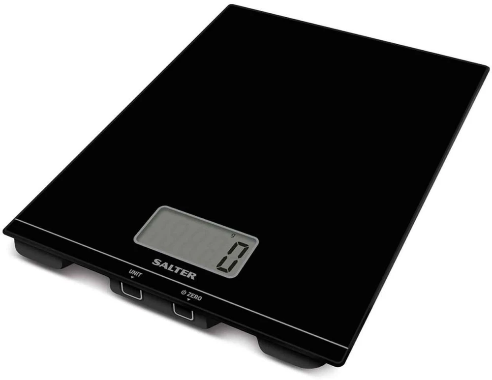 Virtuvinės svarstyklės Salter Virtuvinis svarstyklės 1172 BKDRCEU16, 220mm, 180mm, 1,8cm, juodas, 1 x CR2032, taros funkcija, Aquatronic
