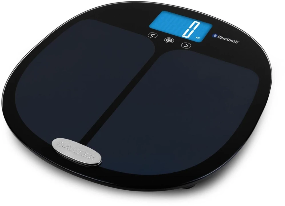 Salter 9192 BK3R Curve Bluetooth išmaniosios vonios svarstyklės, juodos