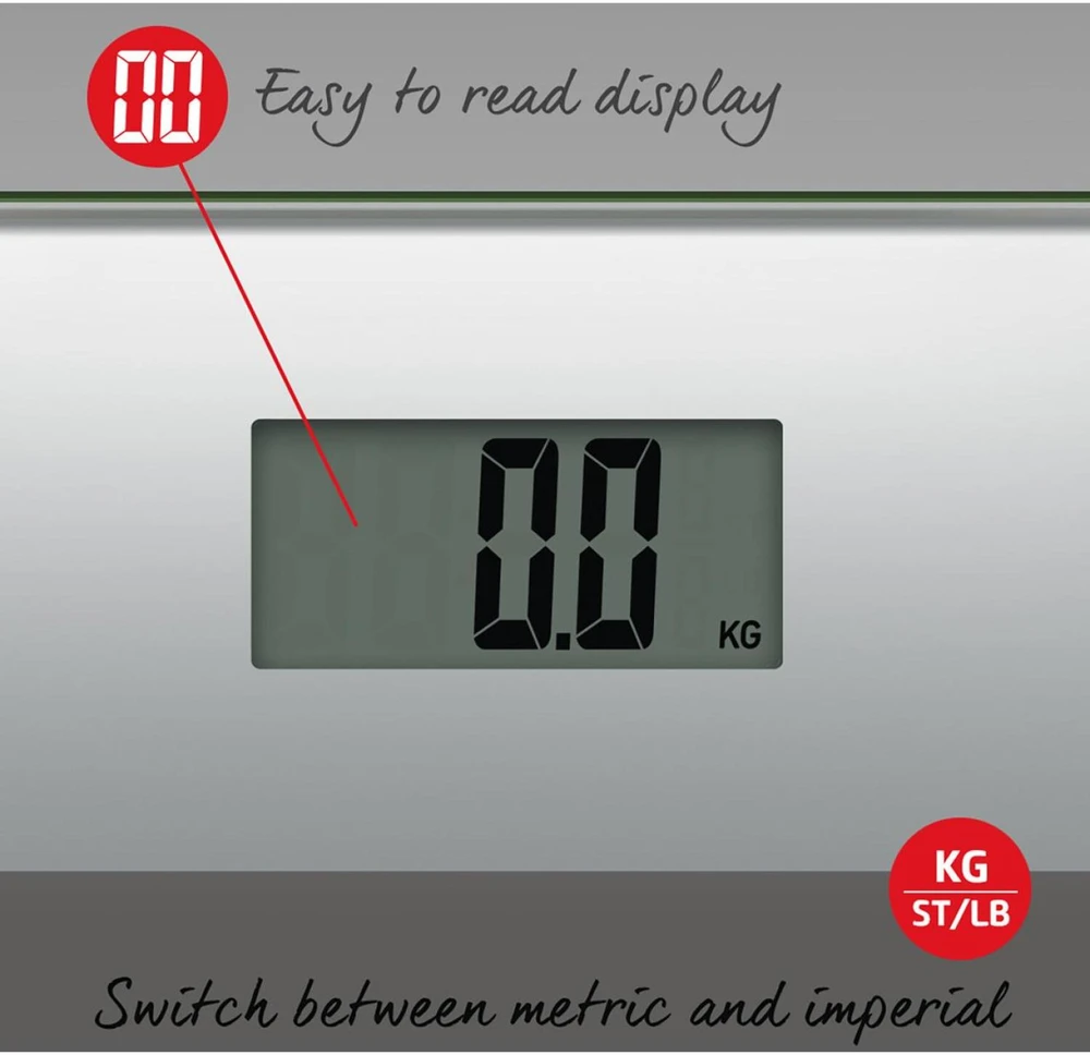 Skaitmeninės vonios svarstyklės Salter 9206, 180 kg, sidabro spalvos