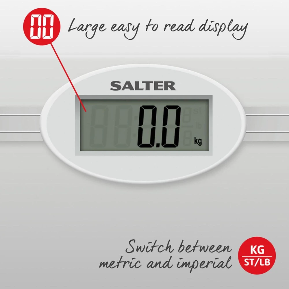 Skaitmeninės vonios svarstyklės Salter 9018S, 180 kg, sidabro spalvos