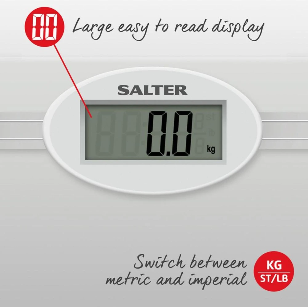 Skaitmeninės vonios svarstyklės Salter 9018S, 180 kg, sidabro spalvos