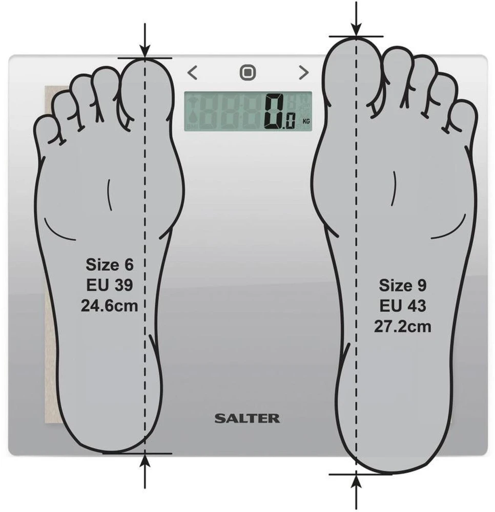 Kūno sudėties svarstyklės Salter Compact Glass Analyser, 150 kg, sidabro spalvos