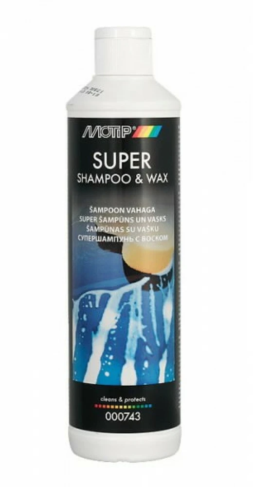 Šampūnas su vašku SUPER Šampūnas & WAX 500ml, Motip