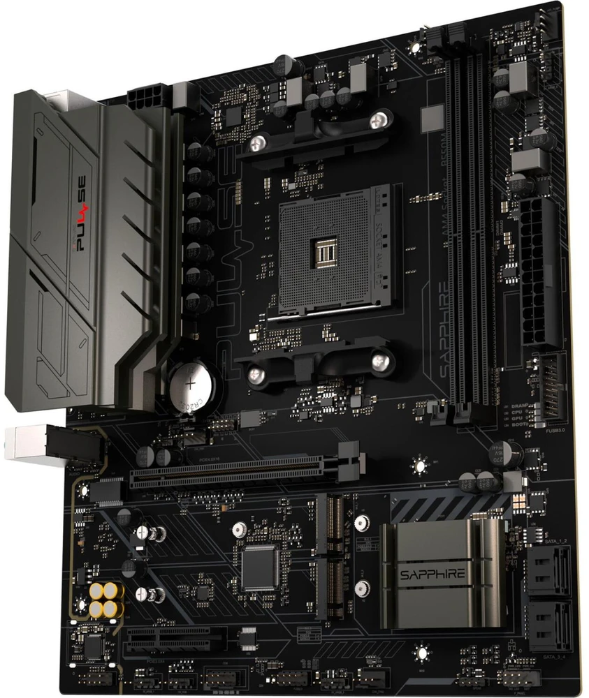 Sapphire PULSE B550M 52103-05-40G pagrindinė plokštė, AM4, AMD B550, µATX, 4x DDR4 iki 128GB, PCIe 4.0 x16, 2.5GbE LAN