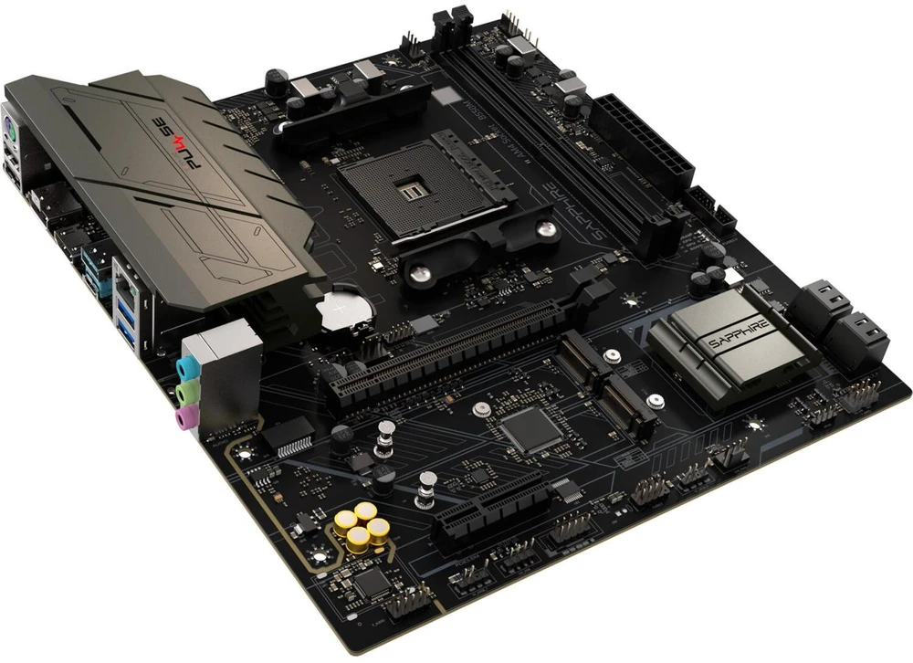 Sapphire PULSE B550M 52103-05-40G pagrindinė plokštė, AM4, AMD B550, µATX, 4x DDR4 iki 128GB, PCIe 4.0 x16, 2.5GbE LAN