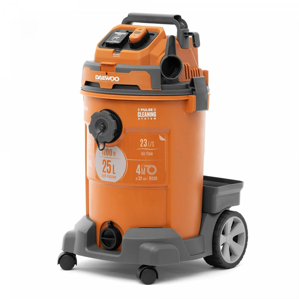 Dulkių siurblys Vacuum Cleaner DAEWOO DAVC 2500SD Wet/dry/Industrial 1200 Watts Capacity 25 l Noise 85 dB Weight 8.5kg DAVC2500SD