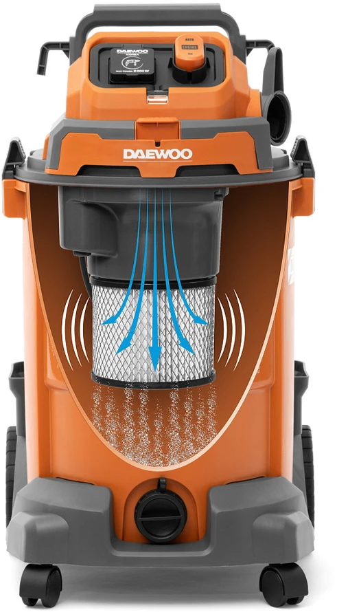 Dulkių siurblys Vacuum Cleaner DAEWOO DAVC 2500SD Wet/dry/Industrial 1200 Watts Capacity 25 l Noise 85 dB Weight 8.5kg DAVC2500SD