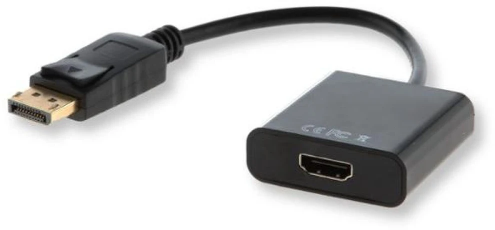 HDMI laidas Savio CL-55B, DP/HDMI, 20 cm