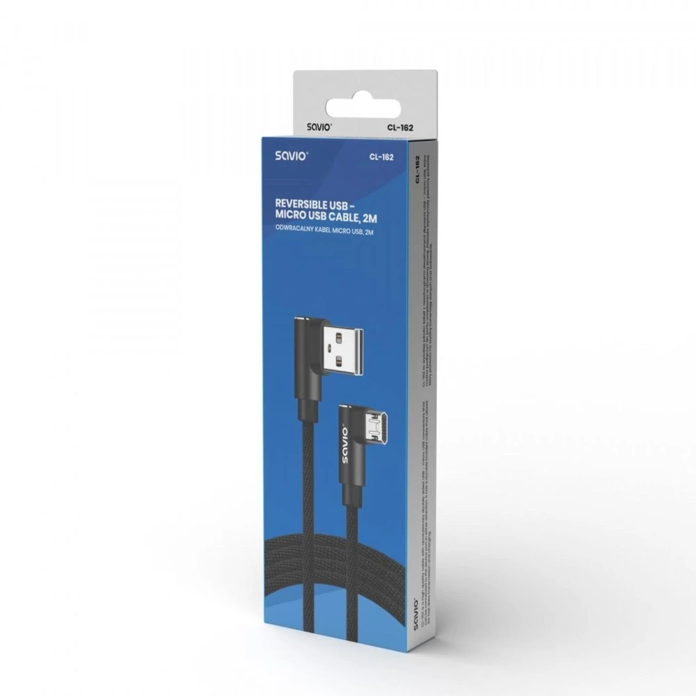 Kabelis su dvipuse USB jungtimi CL-162 SAVIO 2m