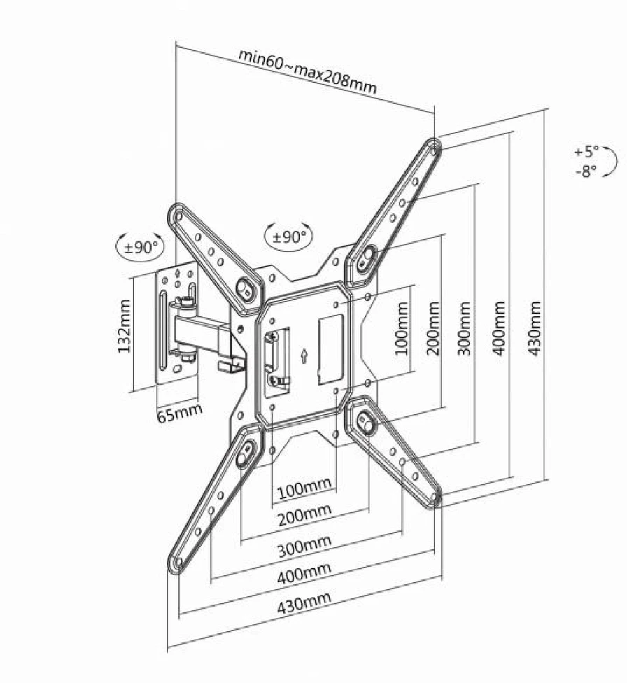 Laikiklis Sbox Full Motion Flat 23"-55