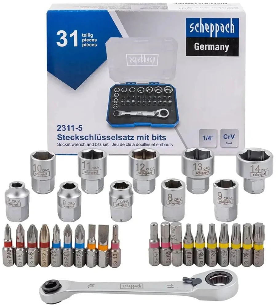 Rinkinys KLUCZY 31el. 1/4" /SCHEPPACH