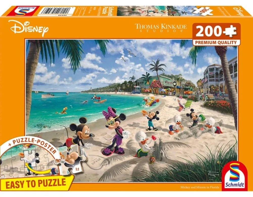 Dėlionė Schmidt Spieledisney Schmidt - Thomas Kinkade: Disney - Mikis ir Minė Floridoje (200 detalių)