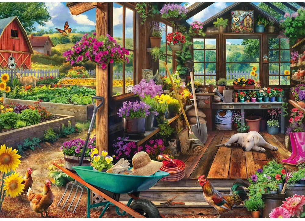 Schmidt Spiele Dėlionė Jeff Haynie Garden House 58632, 1000 vnt., 69.3 cm x 49.3 cm, kartonas, įvairiaspalvė, nuo 12 m.